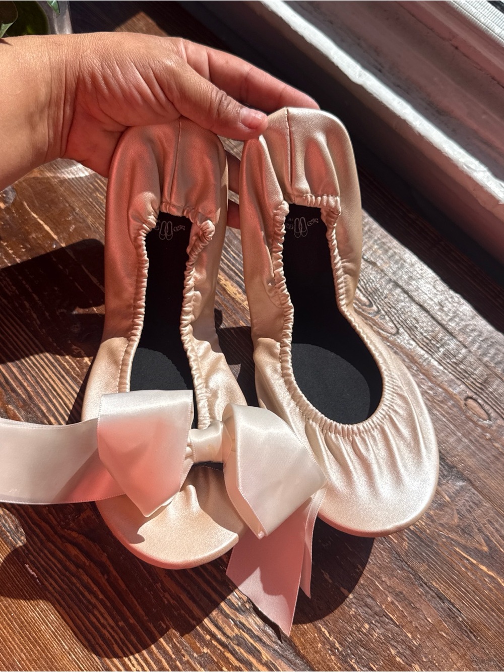 Repetto Satin Bow Ballet Flats - Pearl